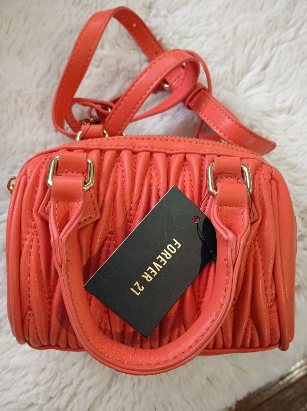 Forever 21 Quilted Mini Barrel Crossbody